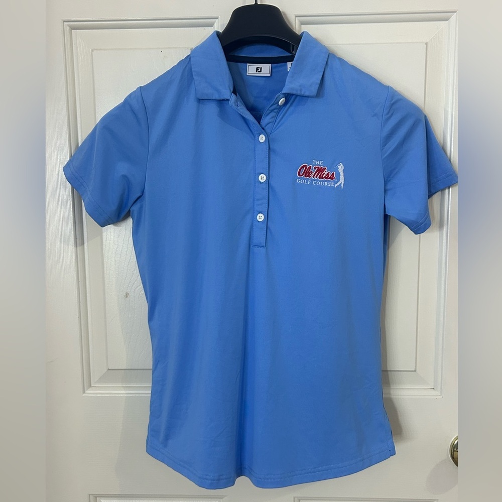 Footjoy Golf Polo Shirt Women’s Small Ole Miss Golf Course Blue